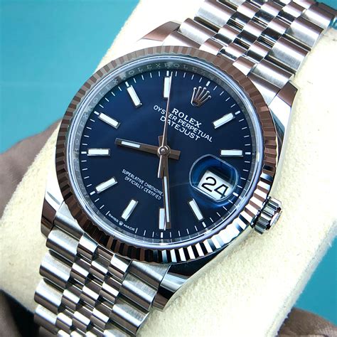 rolex datejust blue on suit